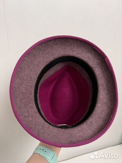 Шляпа шерстяная фетровая сиреневая женская