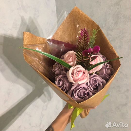 Букет из мыльных роз