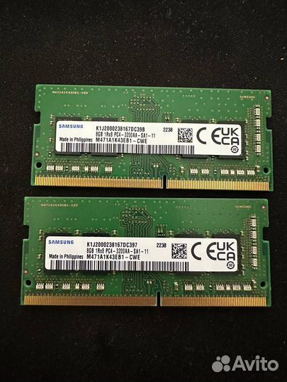Оперативная память для ноутбука ddr4 8Gb 2шт
