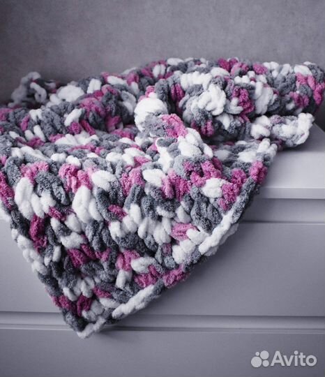 Вязаные плюшевые пледы ручной работы Alize Puffy
