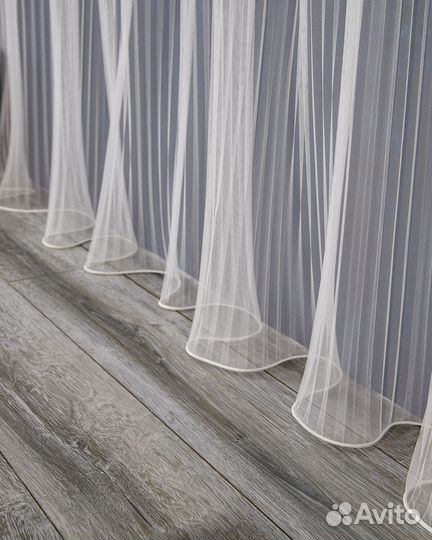 Тюль Плиссе Крем
