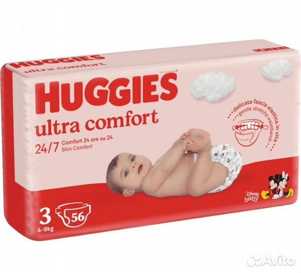 Подгузники huggies ultra comfort 3 56