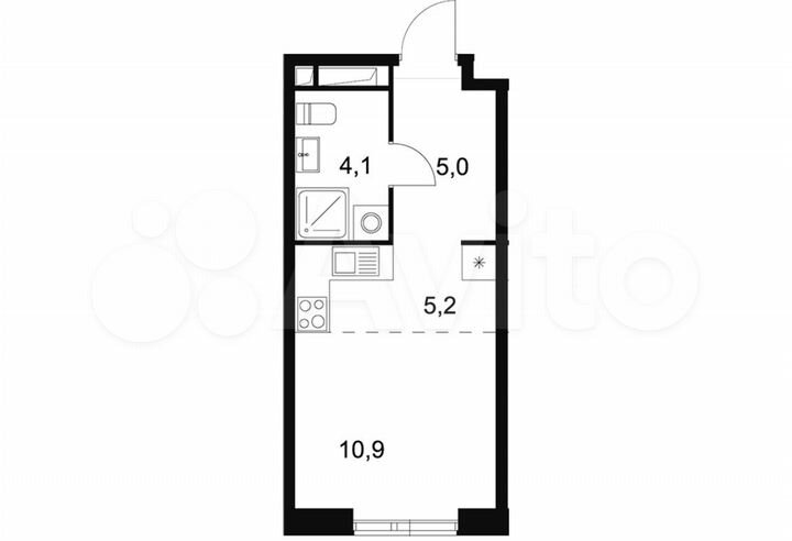 Квартира-студия, 25,2 м², 8/13 эт.