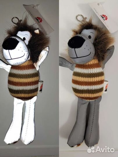 Мягкая игрушка светоотражающая Лев с карабином