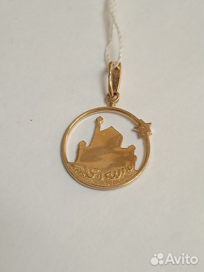 Подвеска с синтетическим камнем Золото