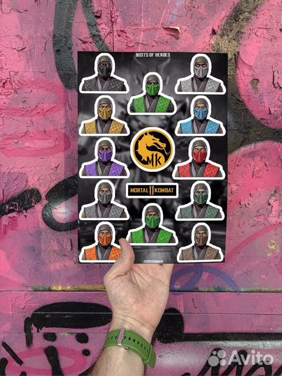 Стикеры/Наклейки Мортал Комбат/Mortal Kombat 11+2