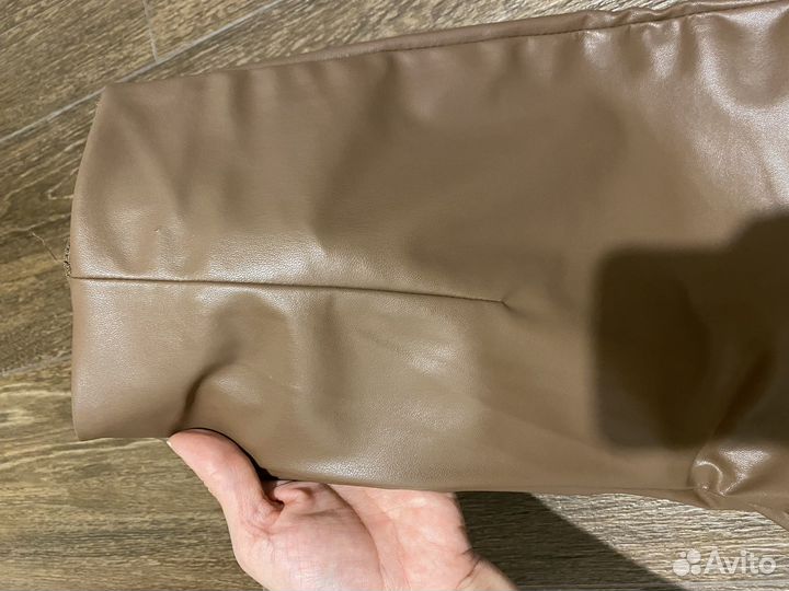 Кожаные брюки H&M женские