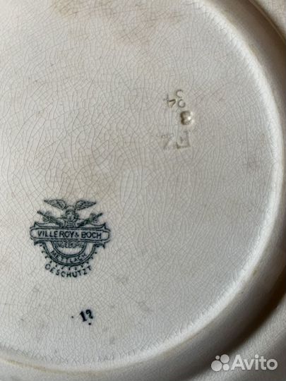 Villeroy boch тарелка старинная