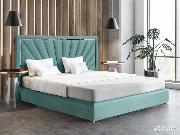 Кровать с мягким изголовьем