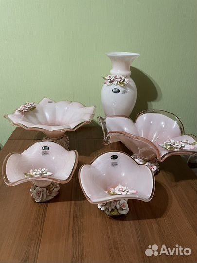 Ваза,конфетница и фруктовница white crystal