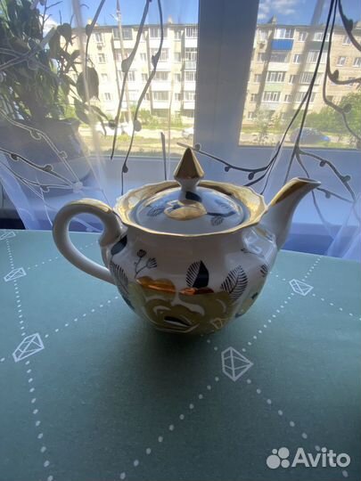 Чайный сервиз из фарфора Золотая роза, Вербилки