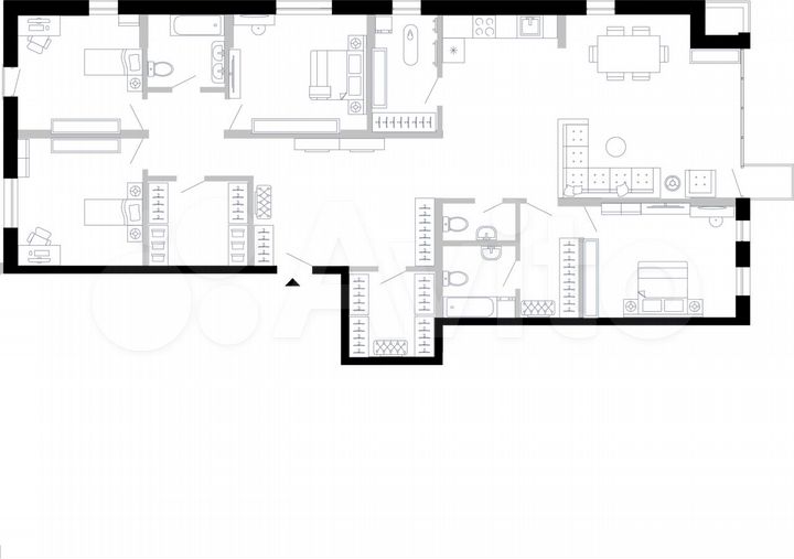 4-к. квартира, 184,6 м², 2/9 эт.