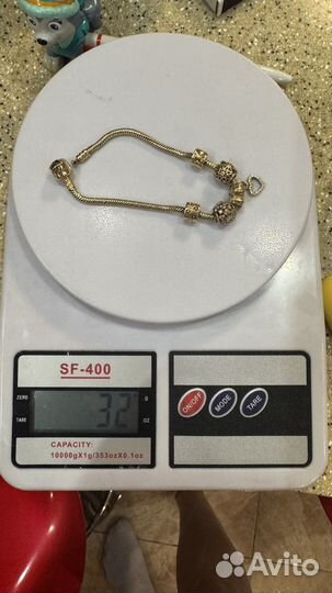 Золотой браслет pandora 19см