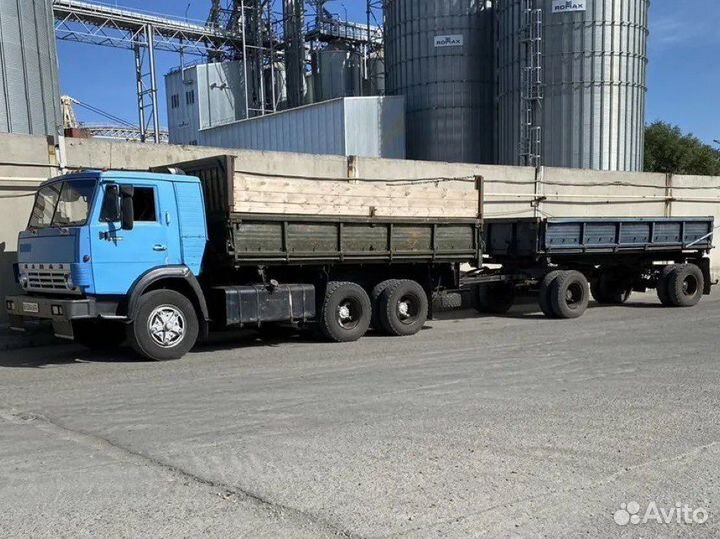 Камаз с прицепом грузоперевозки,пгс,песок,и т.д