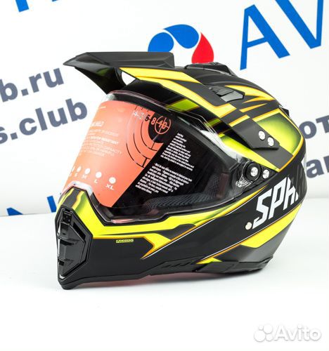 Шлем мотард Spark (Matt Black/Green, XS)