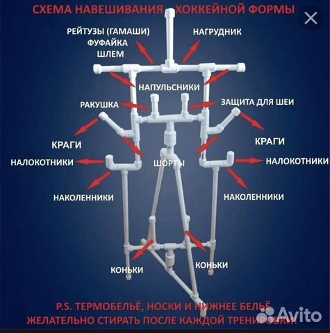 Вешалка для хоккейной формы своими руками