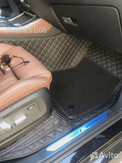 3D Коврики BMW X5 G05 Экокожа Салон Багажник
