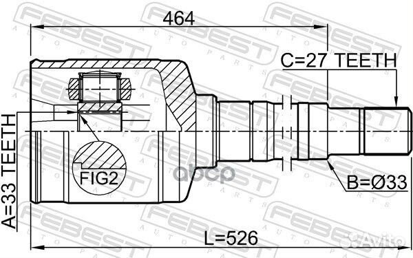 ШРУС внутренний правый 33X35X27 nissan X-trail