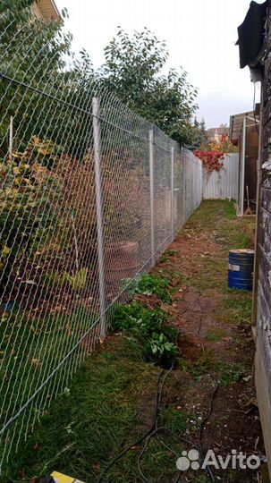 Забор из сетки рабицы под ключ