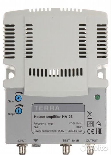 Усилитель тв 1-69к. 34дБ 117дбмв terra HA126