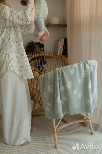 Плед с принтом Птицы Loomknits