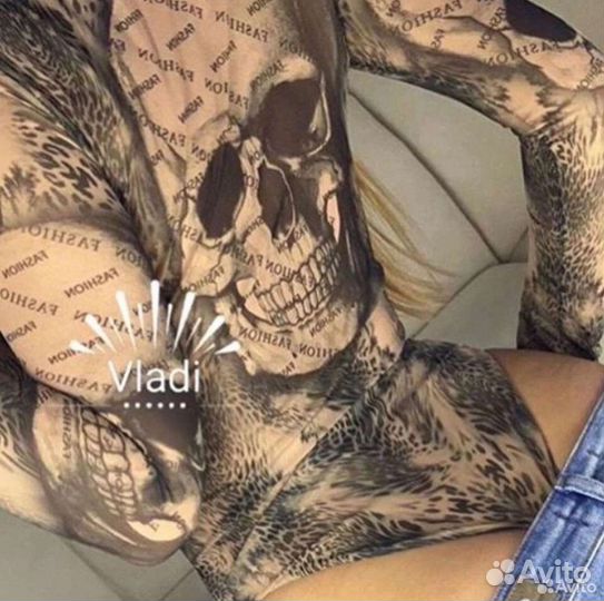 Боди Philipp Plein с кристаллами черепа