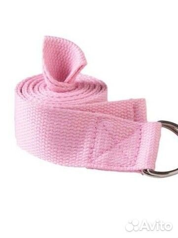 Ремень для йоги и растяжки розовый
