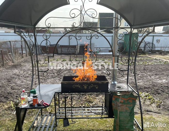 Мангал с крышей