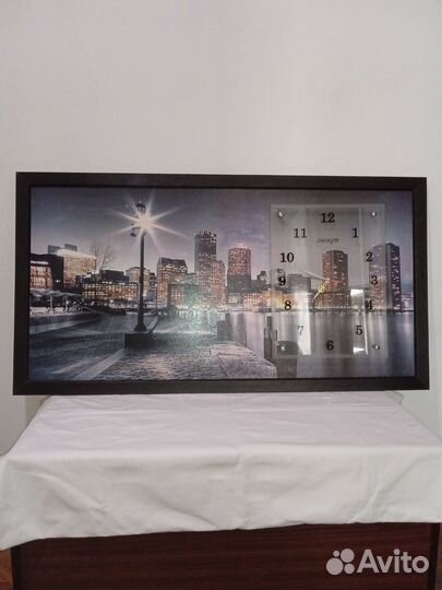 Картина интерьерная большая с часами. Новая