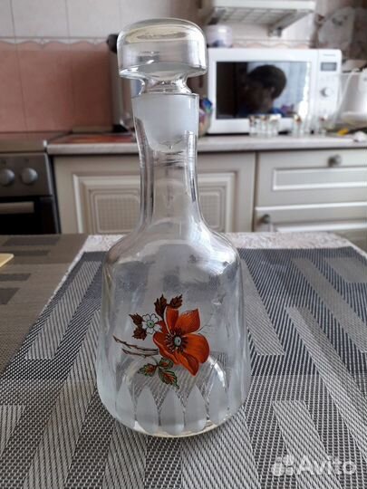 Графин, штоф для водки и коньяка (скол), СССР 18см