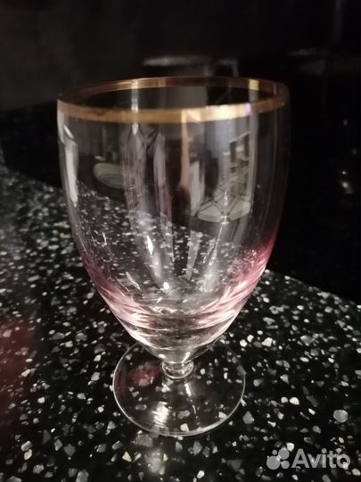 Кувшин синее богемское стекло Чехословакия 1970 г