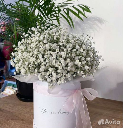 Ля-Букет/композиция из гипсофилы/живые цветы