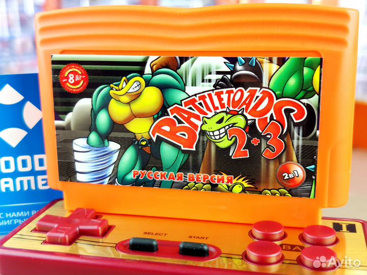 Денди 8-bit. Картридж 2в1 Battletoads. Новый