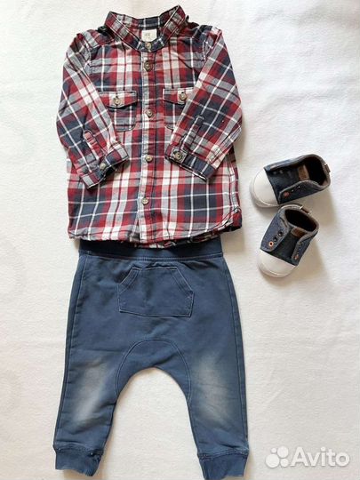 Комплект Рубашка штаны и пинетки h&m