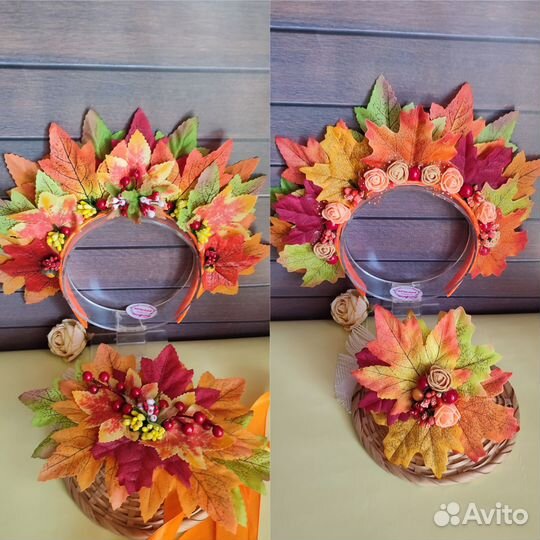 Украшения аксесуары ободок пояс листья на утренник