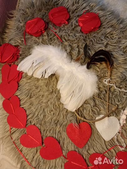 Крылья ангела детские. Гирлянда сердечки