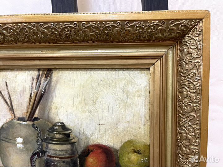 Антикварная картина на дереве 