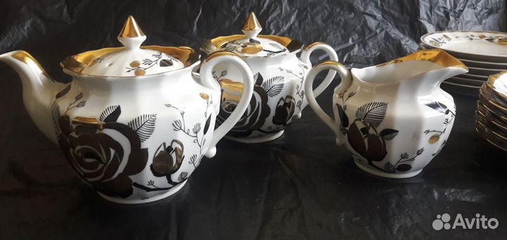 Сервиз чайный золотая роза вербилки