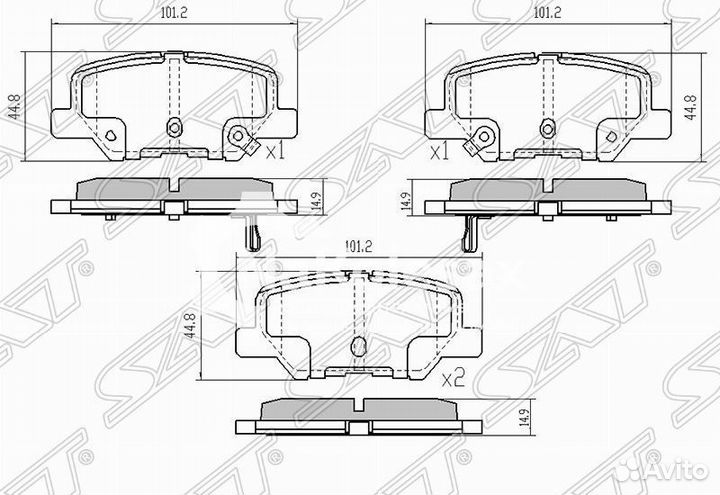 Колодки тормозные зад mitsubishi outlander III 12
