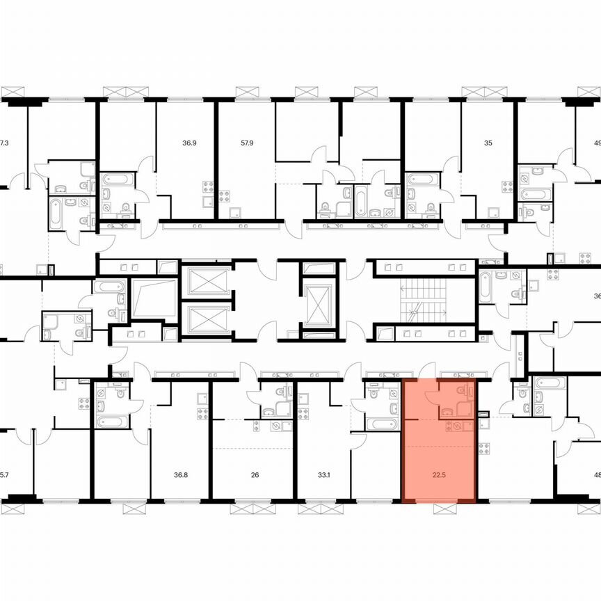 Квартира-студия, 22,5 м², 12/24 эт.