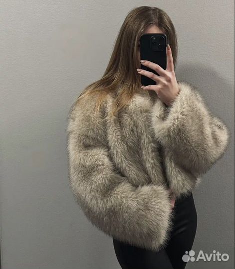 Шуба эко мех zara mango