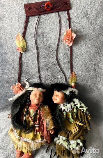 Фарфоровые куклы индейцы парочка