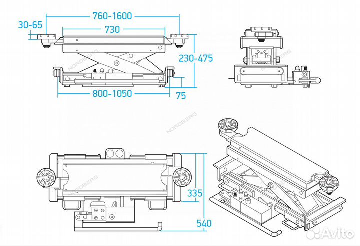 Траверса гидравлическая, г/п 2 тонны nordberg N423