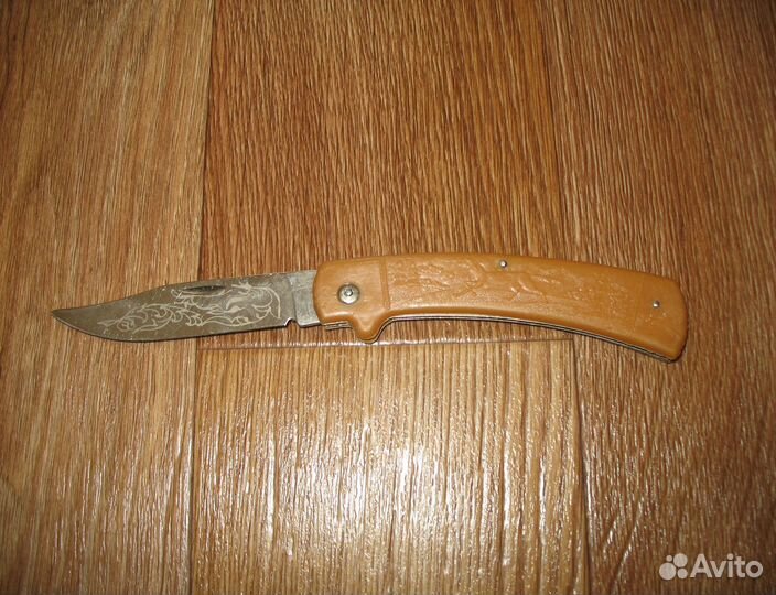 Нож складной, ворсма, коричневый, новый, СССР