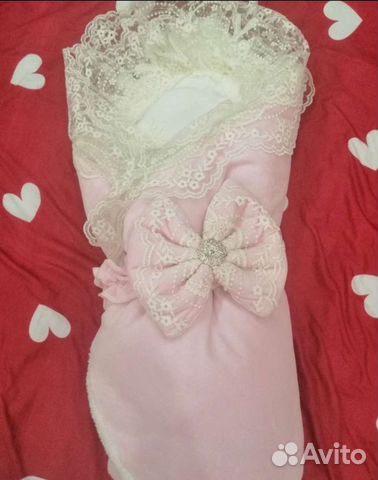 Конверт-одеяло на выписку розовый на девочку