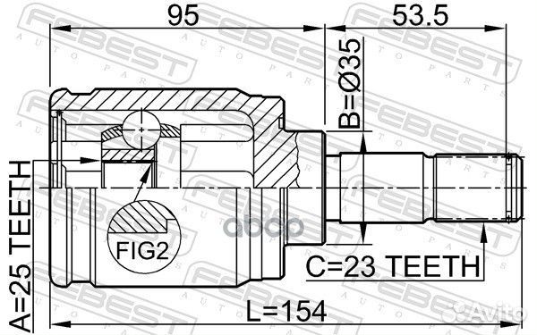 ШРУС внутренний задний 25x35x23 (honda accord C