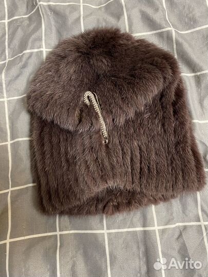 Шапка из вязаной норки