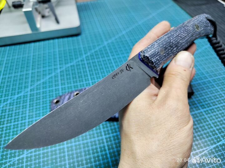 Нож ручной работы фултанг CPM 3V / микарта