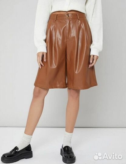 Шорты женские кожаные бермуды XS-S
