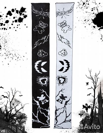 Новый шарф с аниме принтом дрейн стиль y2k